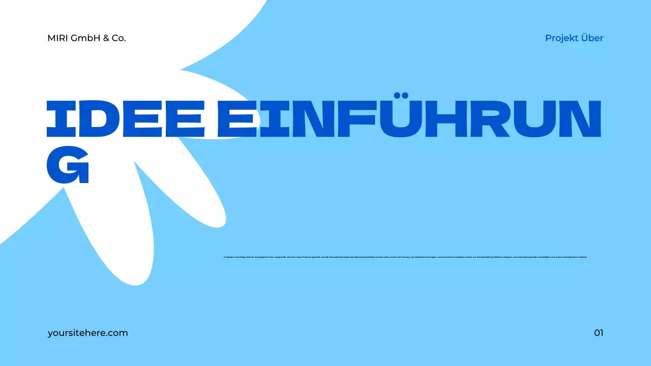 blue modern Projektantragsdokument