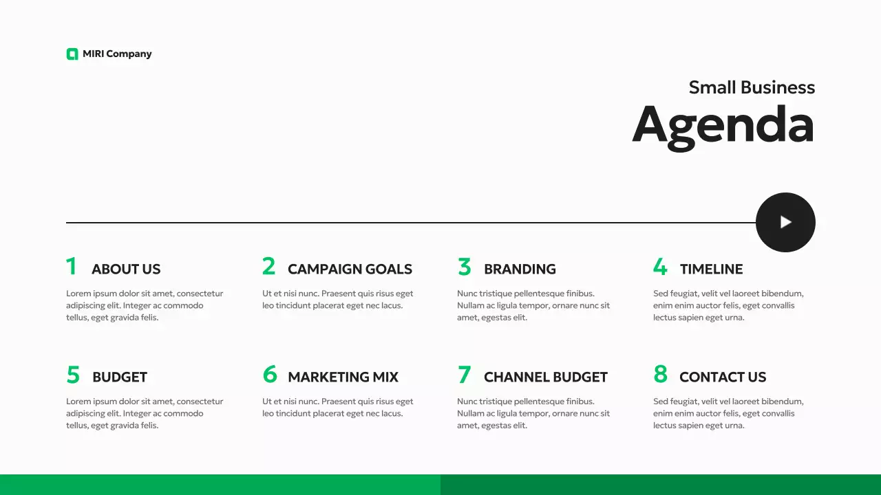 그린 모던 마케팅 계획 프레젠테이션