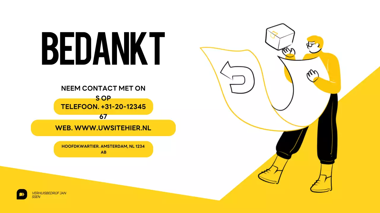 Yellow and White Verhuisservice Introductie Presentatie