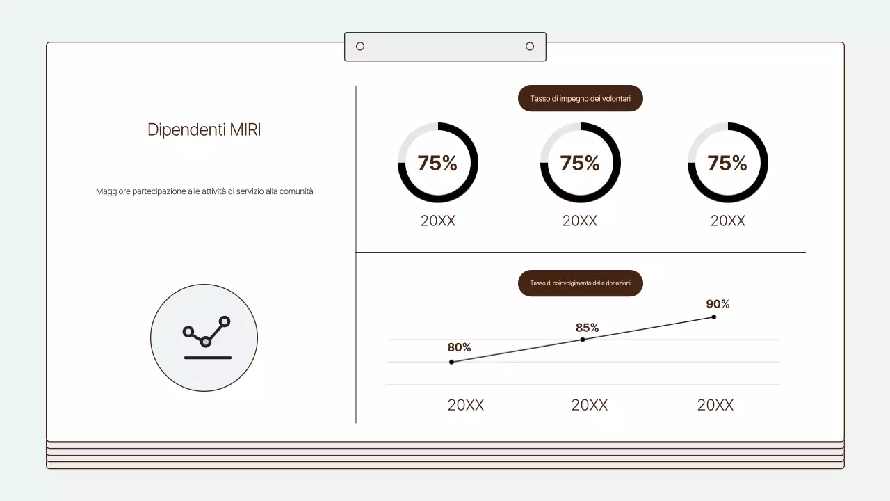 Un rapporto sulla responsabilità sociale d'impresa pulito e di colore azzurro