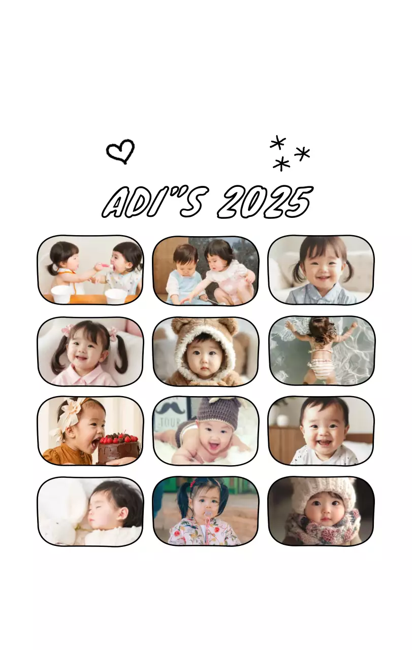 Bonito calendario con fotos de Año Nuevo