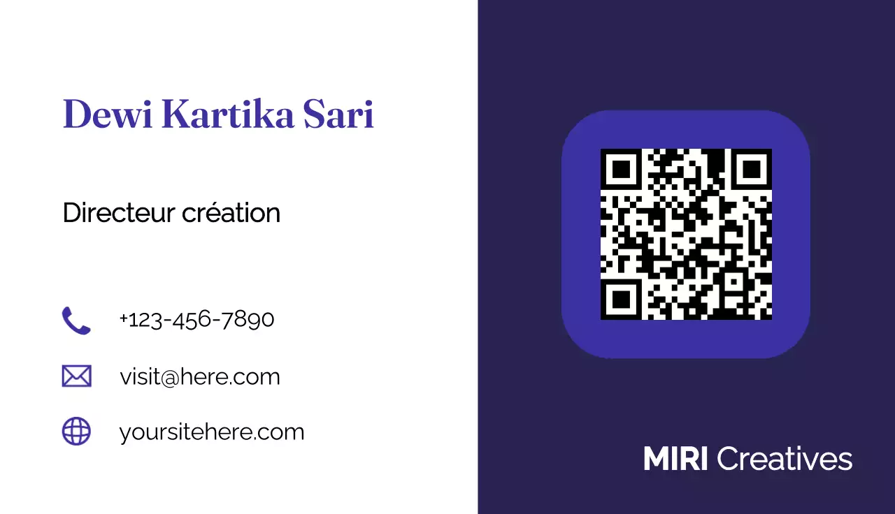 carte de visite moderne marine