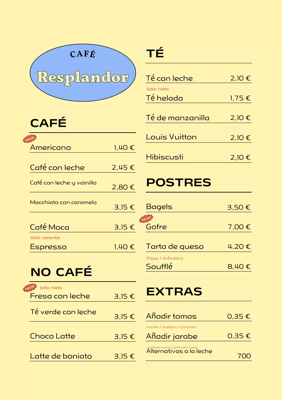 Anuncio de café moderno azul claro