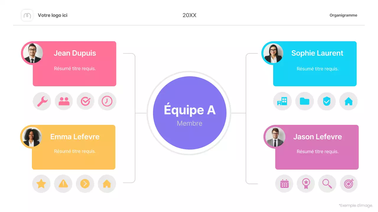 organigramme simple et coloré - infographie