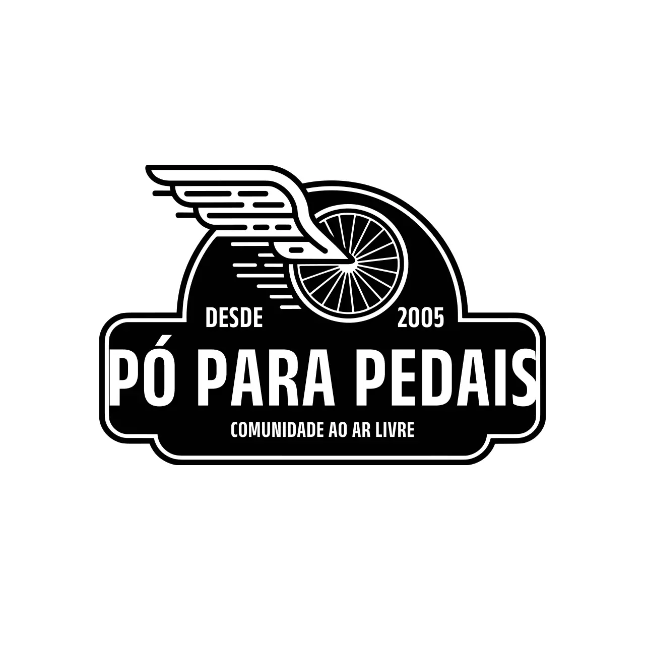 Logótipo de ciclismo vintage preto
