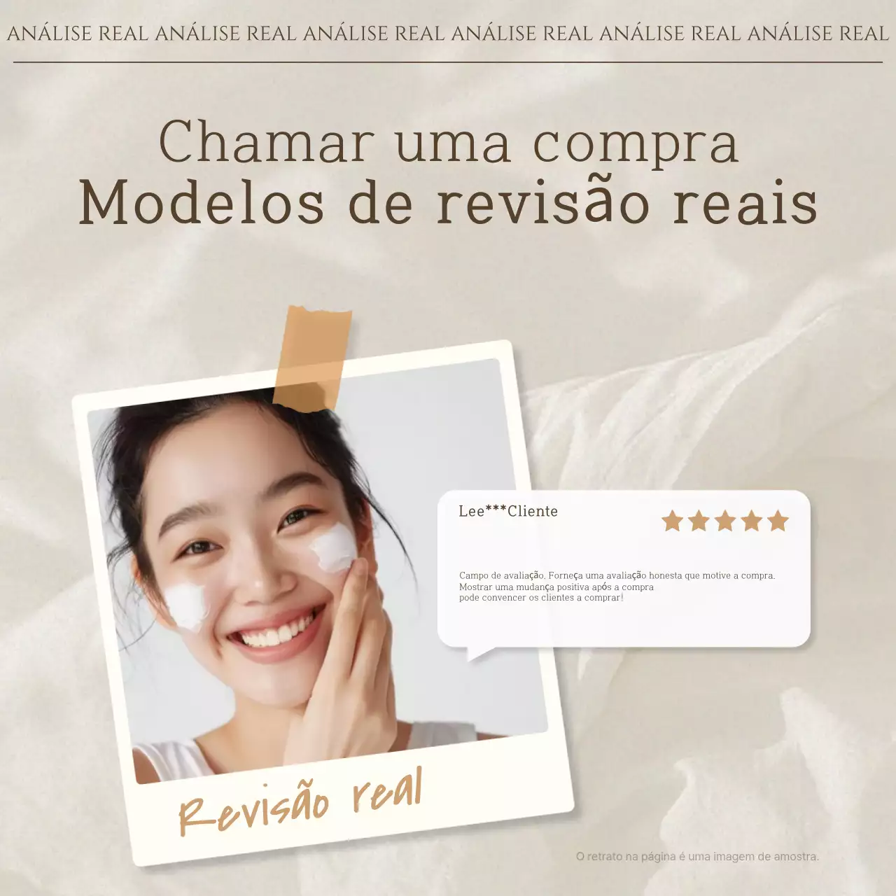 Bege Moderno Anúncio de revisão