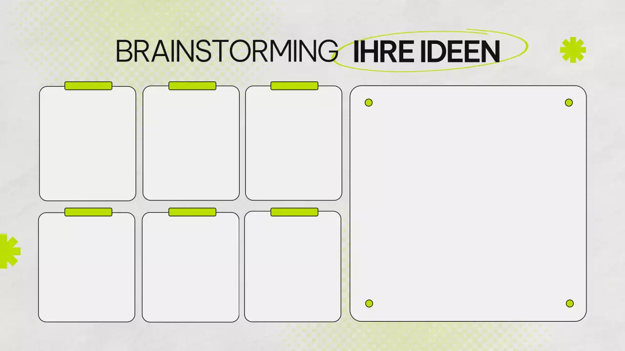 Grünes und graues Brainstorming Infografik Präsentation