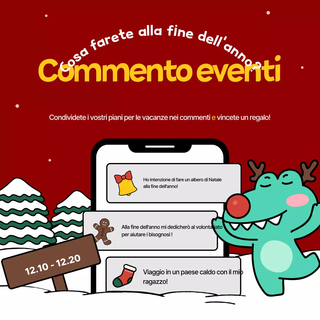 Promozione di marketing Red Christmas per le festività natalizie