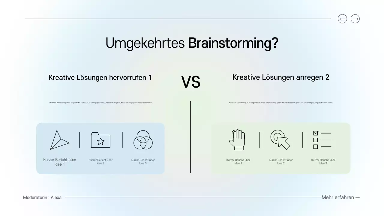 blue and green clean digital brainstorming guide