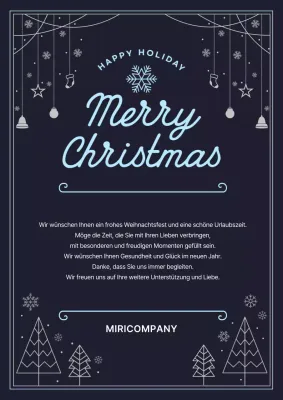 Schwarz Einfache Weihnachtsgrüße