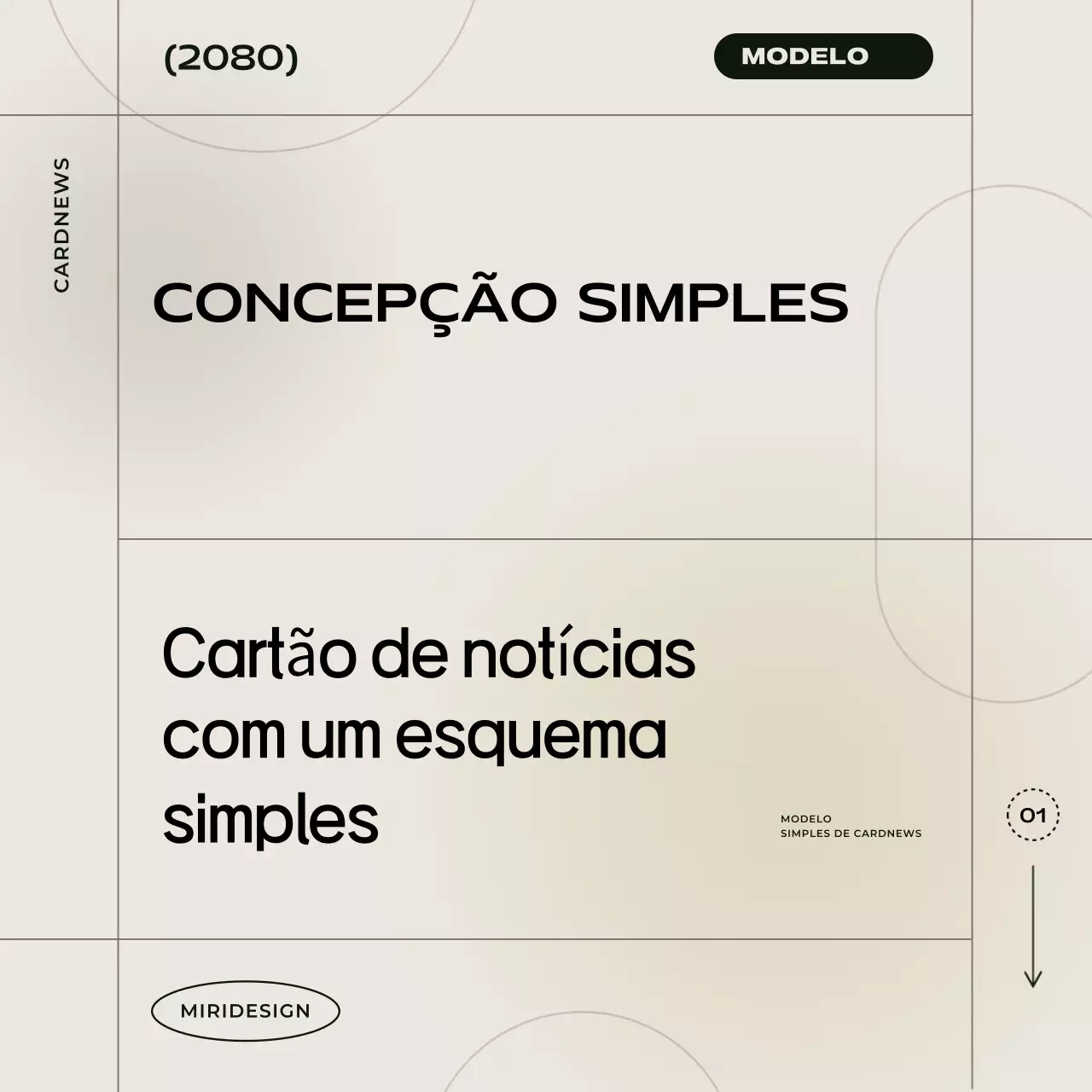 Modelo de cartão simples bege para notícias