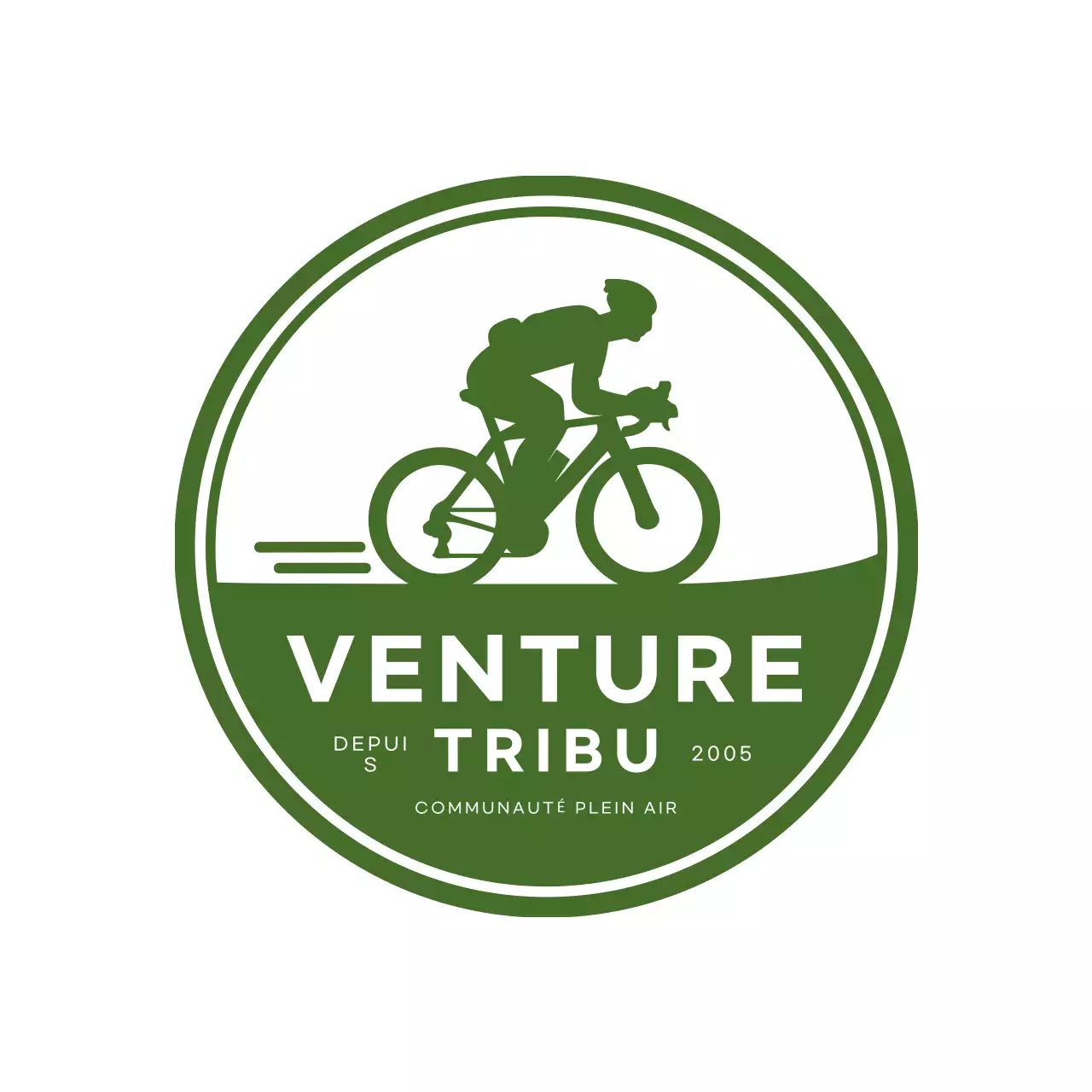 logo cycliste minimaliste vert