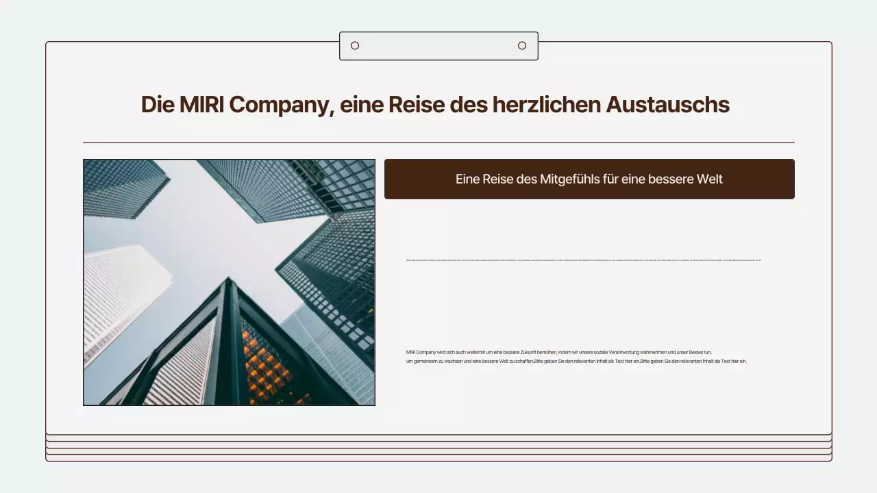 Ein sauberer, hellblauer Bericht zur sozialen Verantwortung von Unternehmen