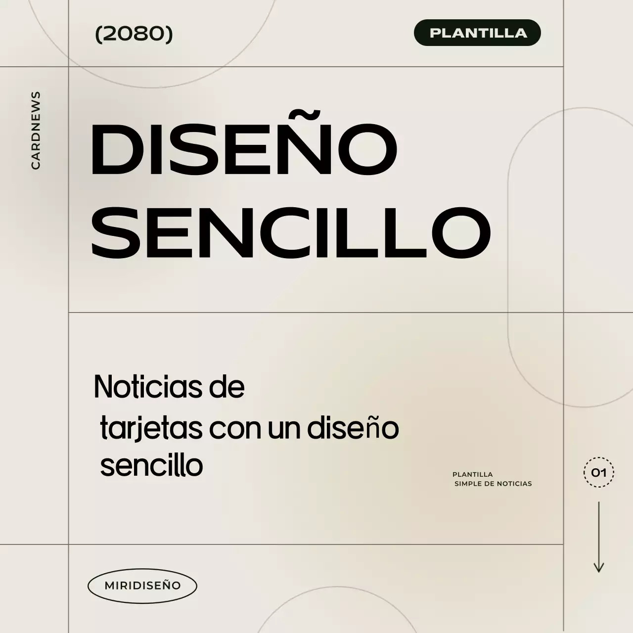 Beige Simple Card News Template