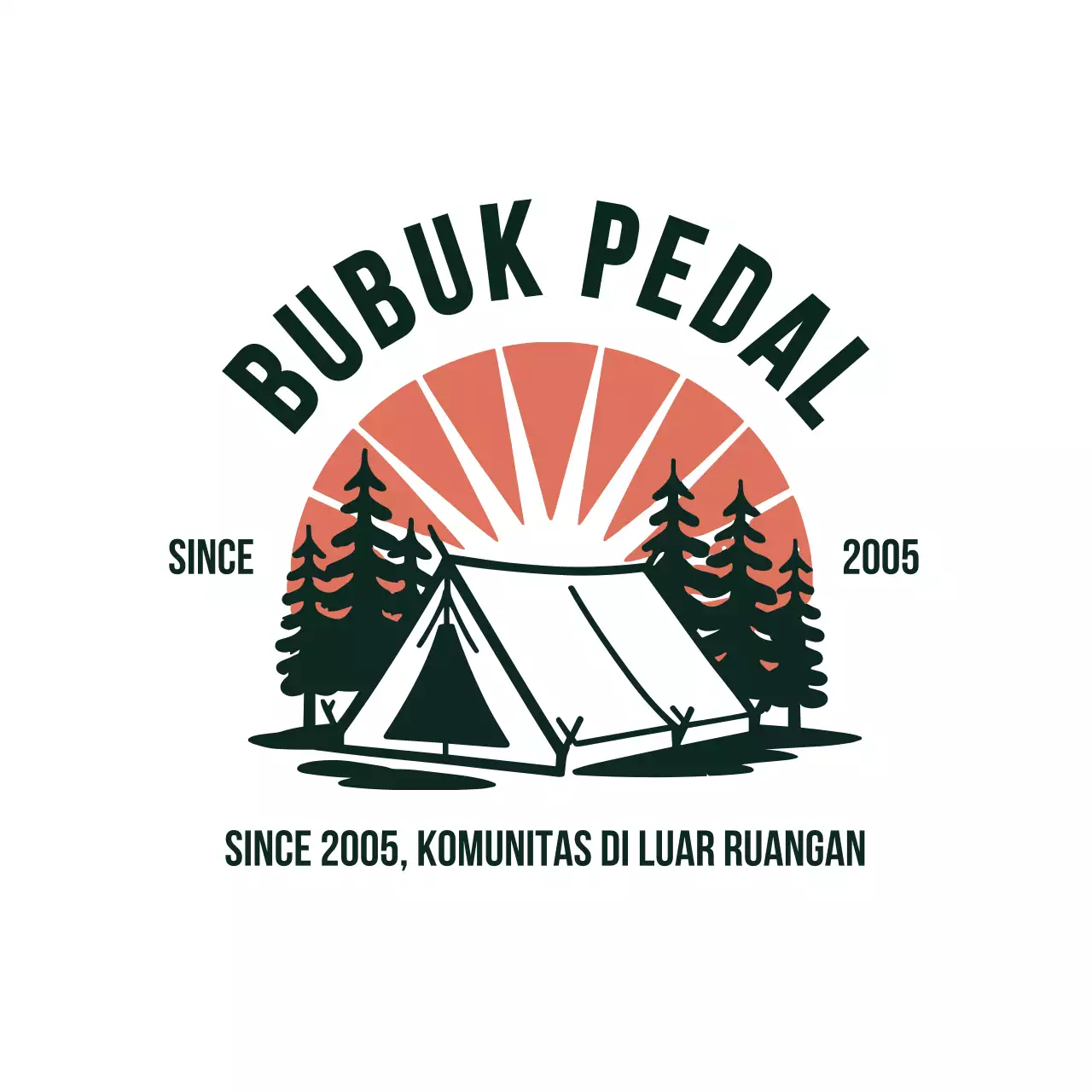 Coral Rustic Camping Announcement Logo