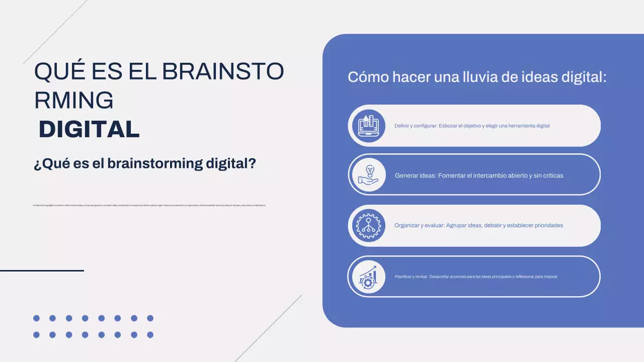 Gris Azul Moderno Brainstorming Infografía Presentación