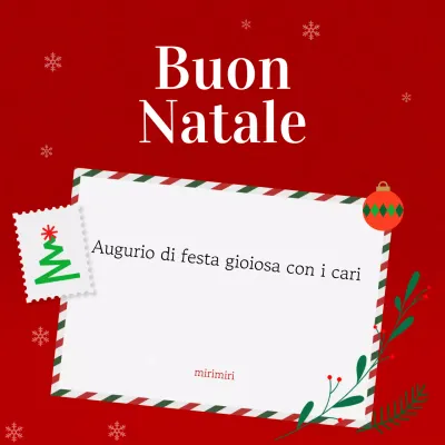 Biglietto di Natale rosso semplice