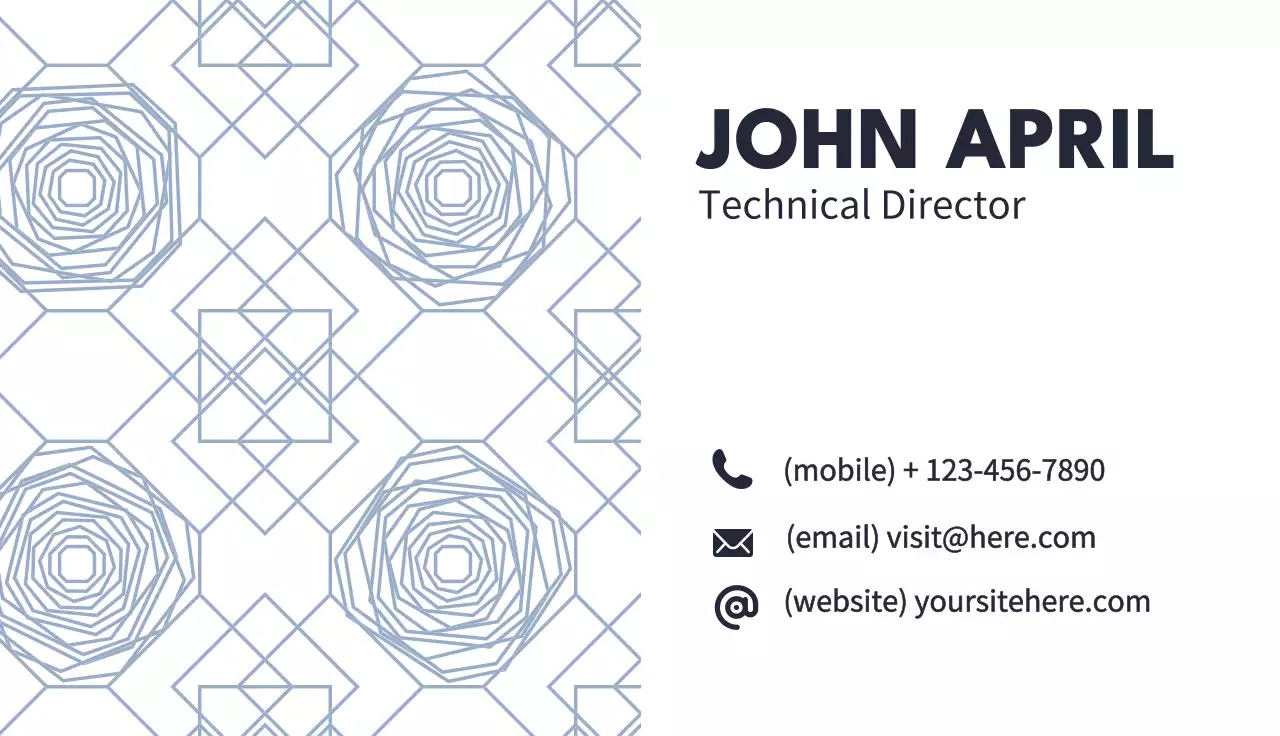 Blue Geometric Business Card