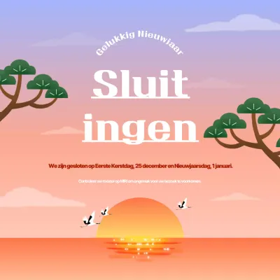 Een eenvoudige blauwe en oranje gids voor oudejaarsavond