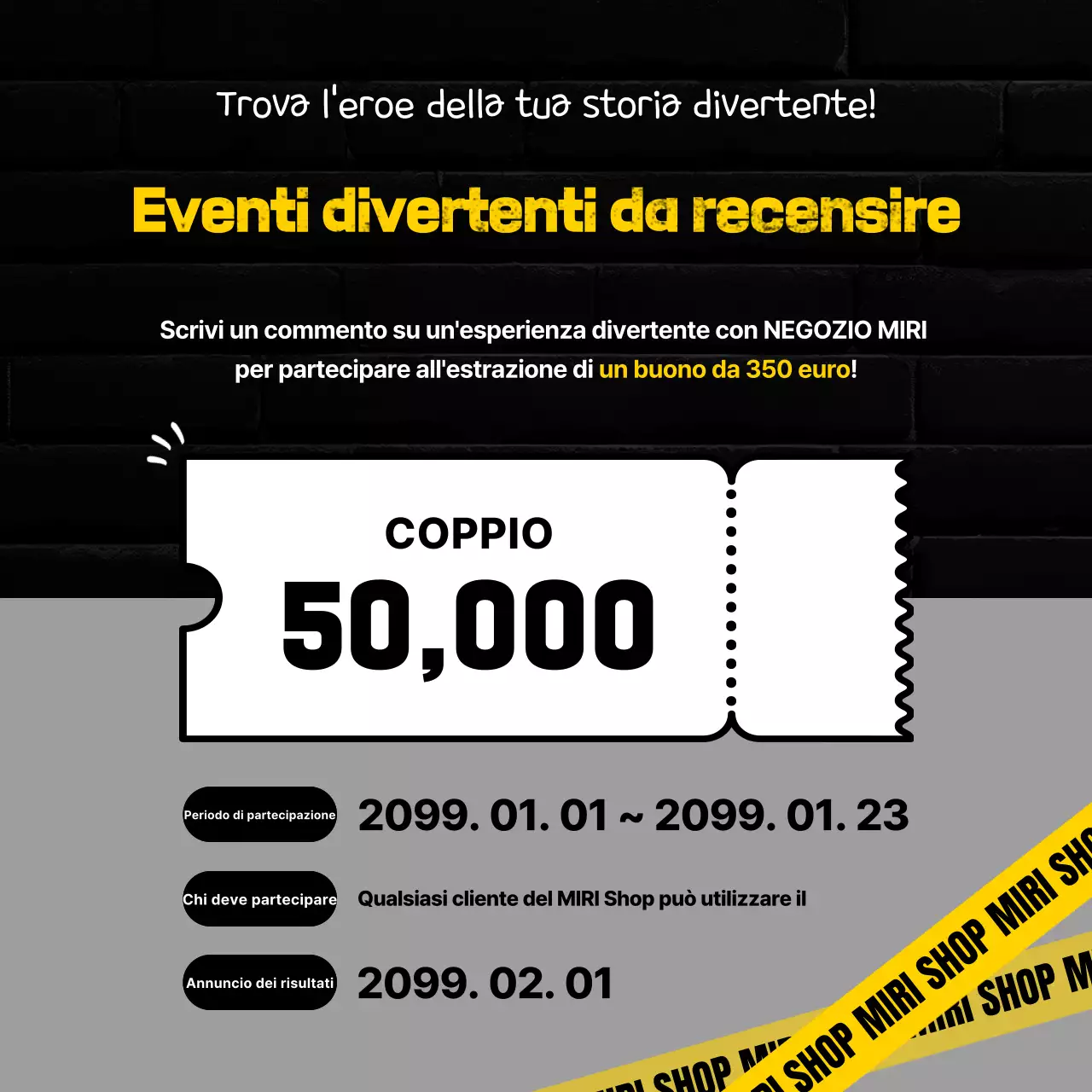 Annunci di eventi della rivista Black Gag