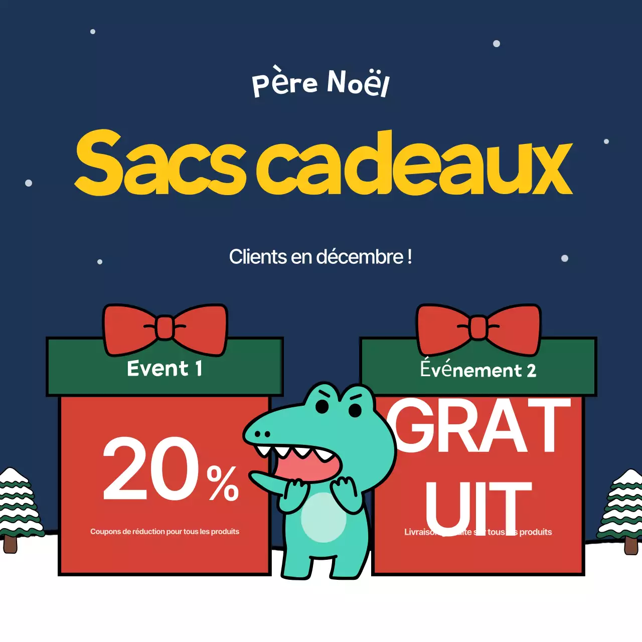 Promotion marketing de Noël rouge pour les fêtes de fin d'année