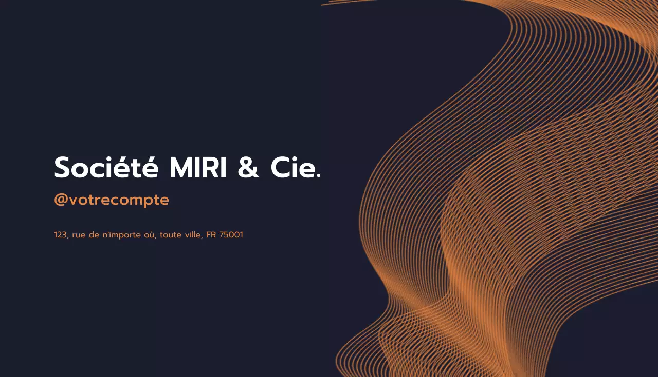 carte de visite moderne orange