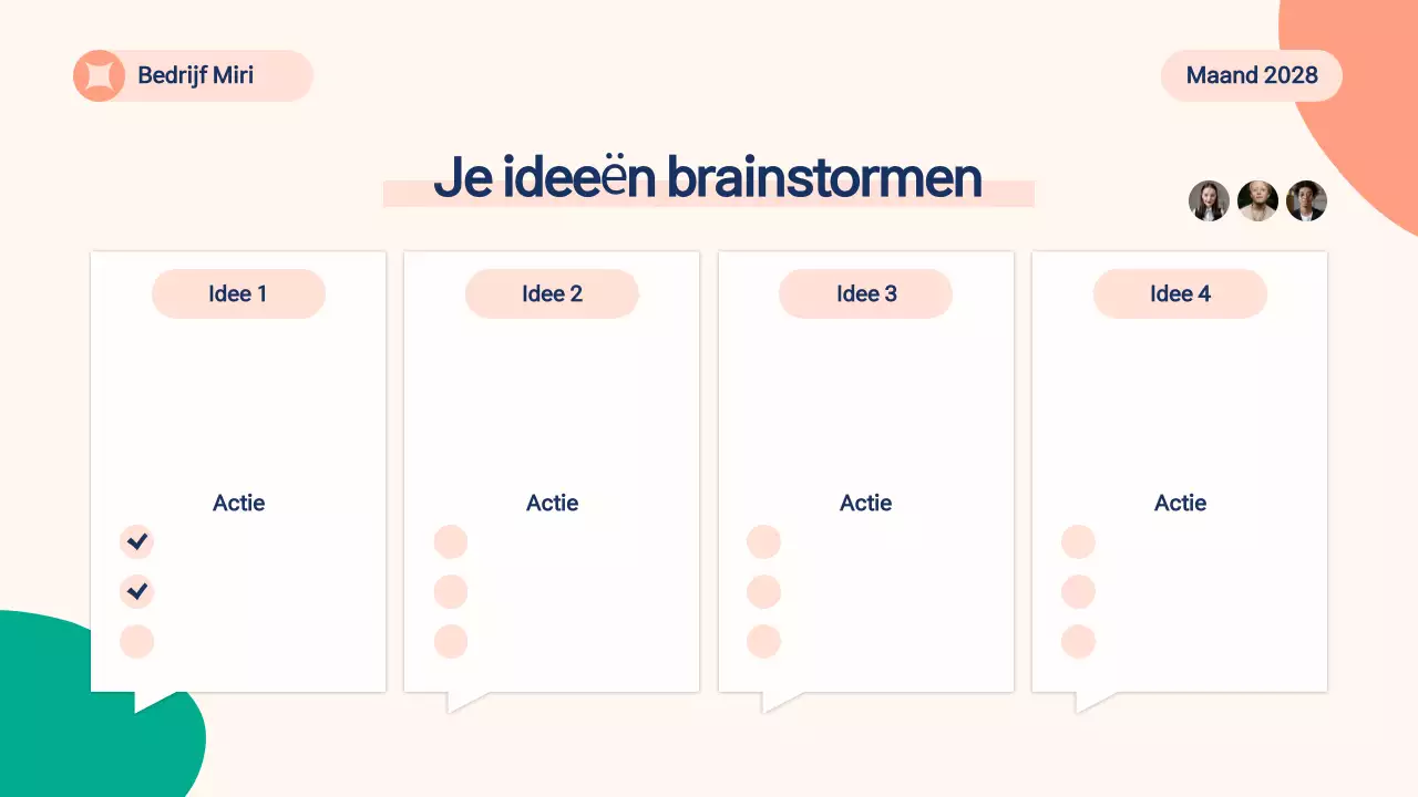 beige modern brainstormmateriaal