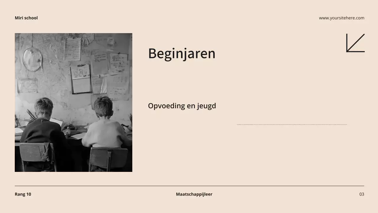 Beige en zwart Moderne biografie Lesmateriaal Introductie Presentatie