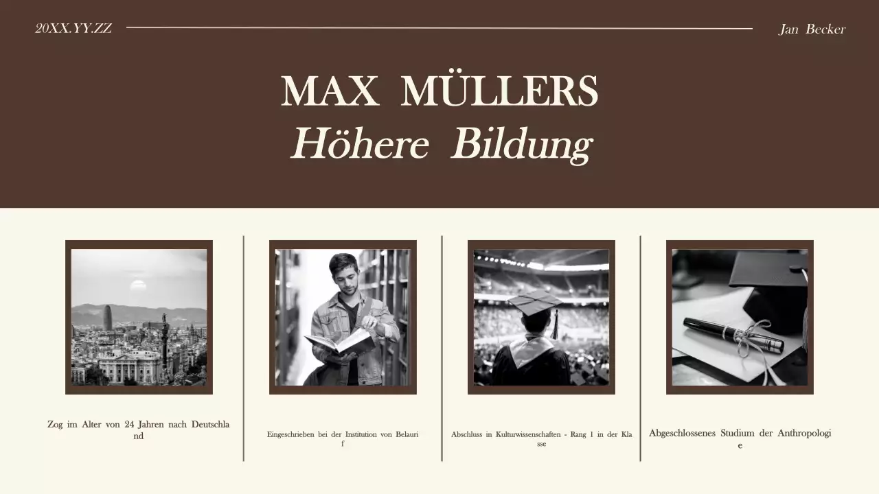 Schwarze moderne Biographie Präsentation