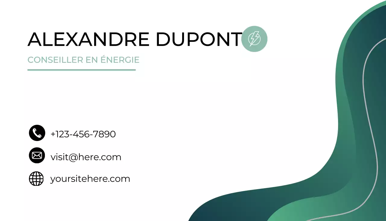carte de visite énergie verte moderne