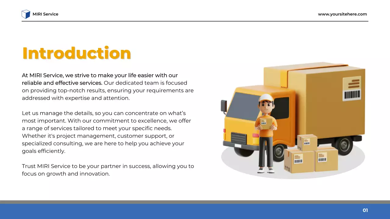 Trình bày dịch vụ hiện đại màu vàng