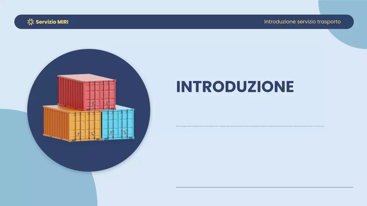 Servizio di trasporto moderno blu e giallo Introduzione