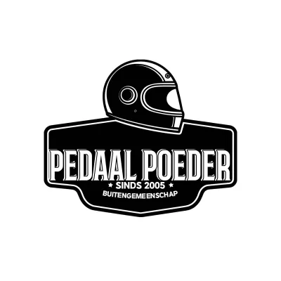 Zwart Retro Motorfiets Logo