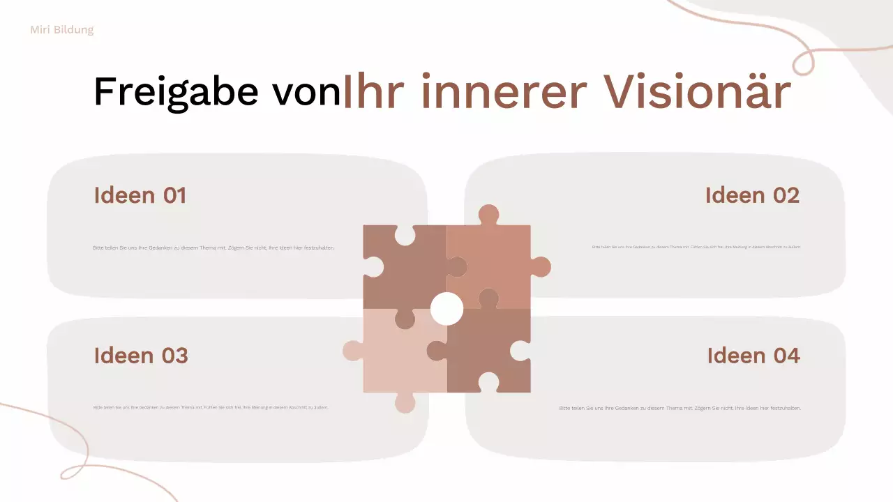 Braunes und rosafarbenes Bio-Brainstorming Layout-Leitfaden