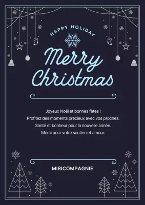 Vœux de Noël simples en noir