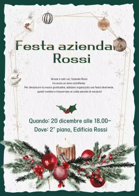 Invito vintage per eventi festivi in verde