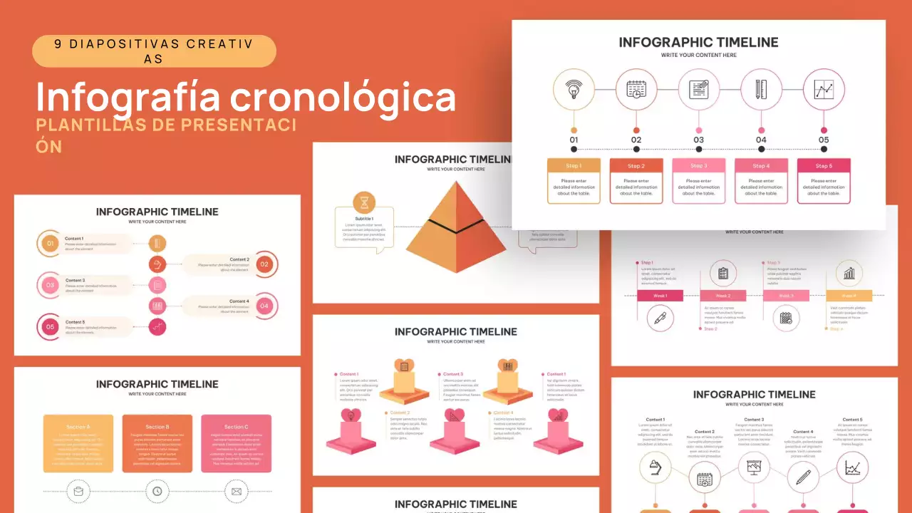 Presentación infográfica Orange Modern Timeline
