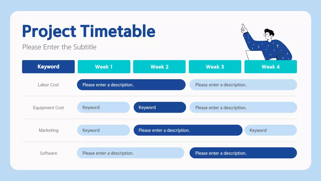 Blue Modern Project Planner Infographic