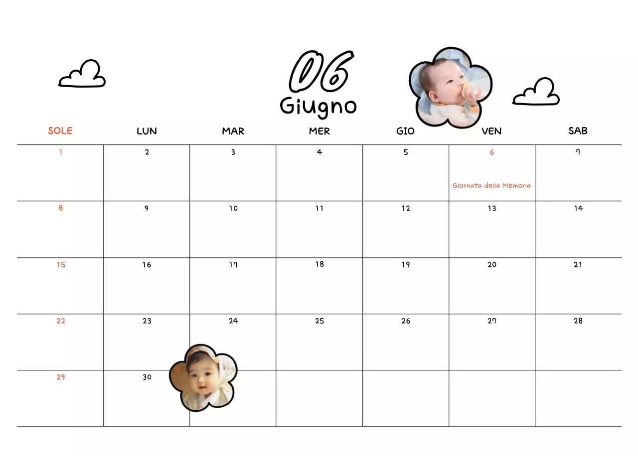 Calendario fotografico di Capodanno