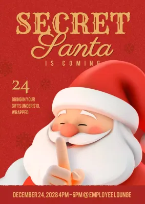 Red Traditional Santa Event Poster