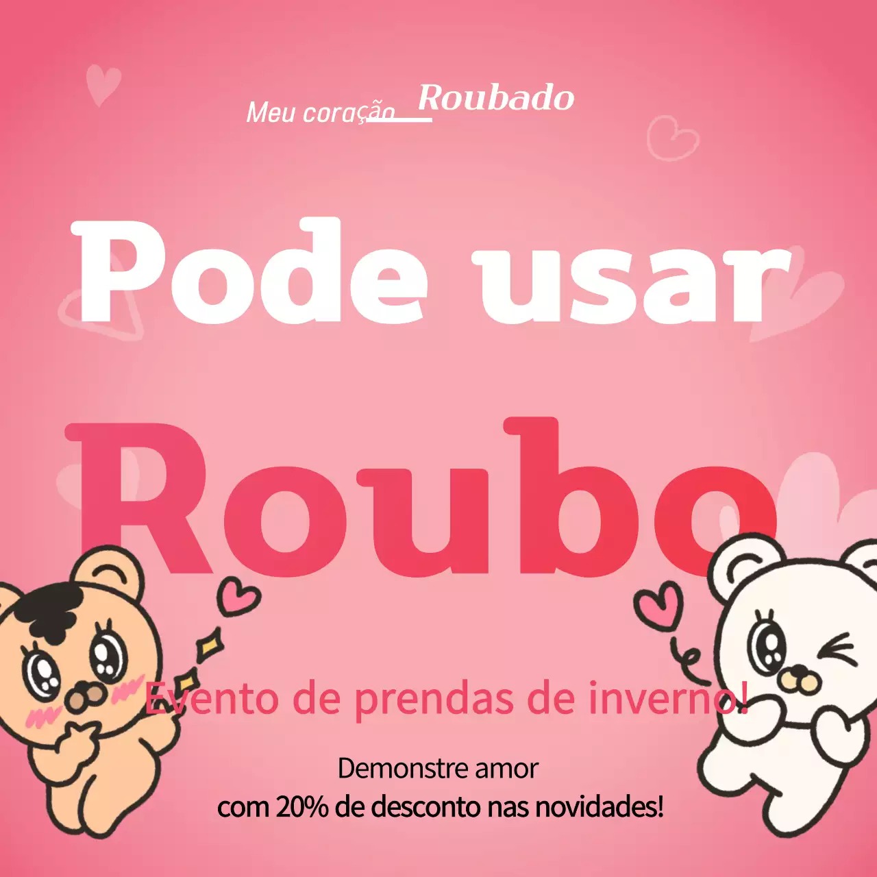Promover um evento de inverno cor-de-rosa e acolhedor