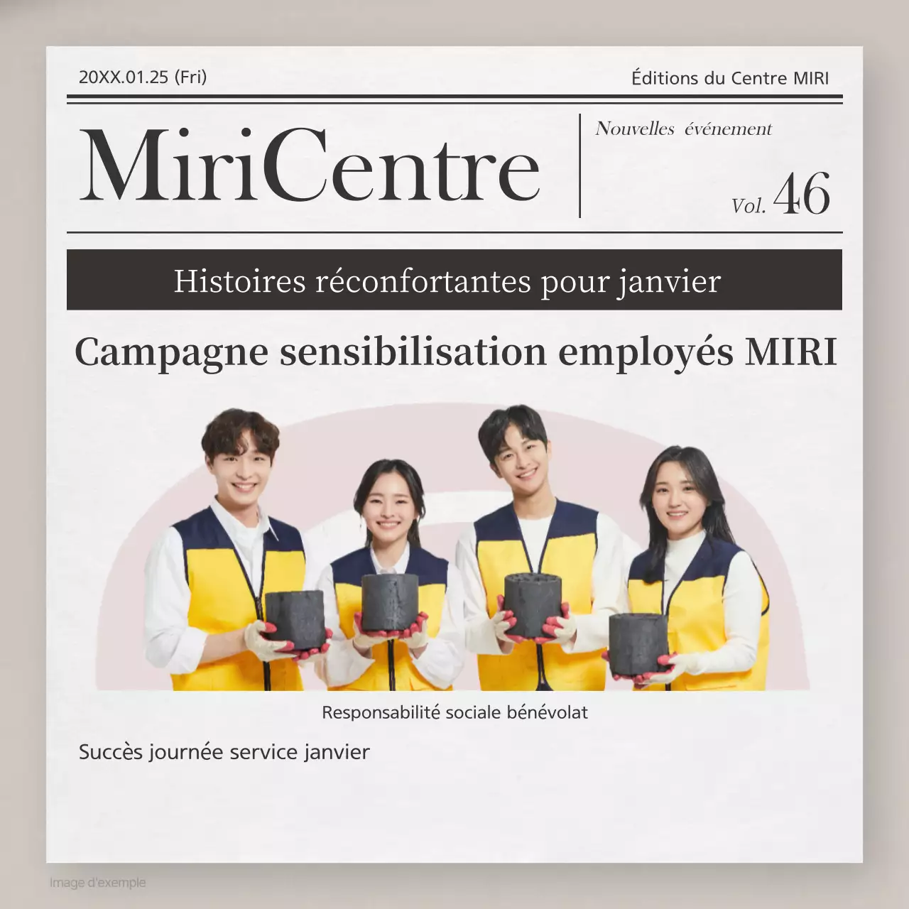 Bulletin d'information du bénévole Beige Basic