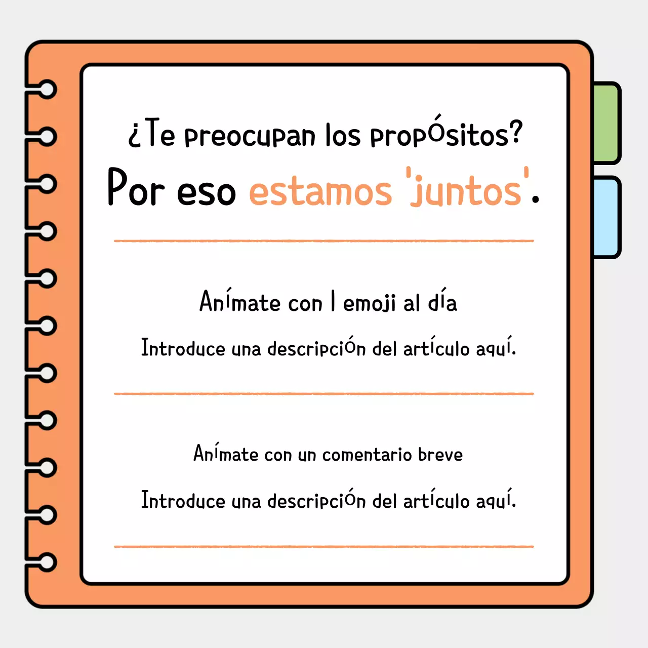 Agenda Simple Diario Naranja