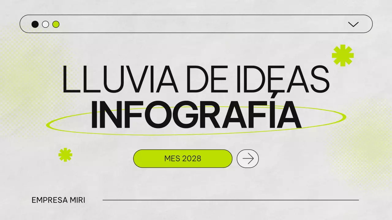 Presentación infográfica de la tormenta de ideas verde y gris