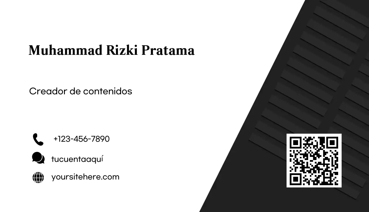 Tarjeta de visita moderna negra