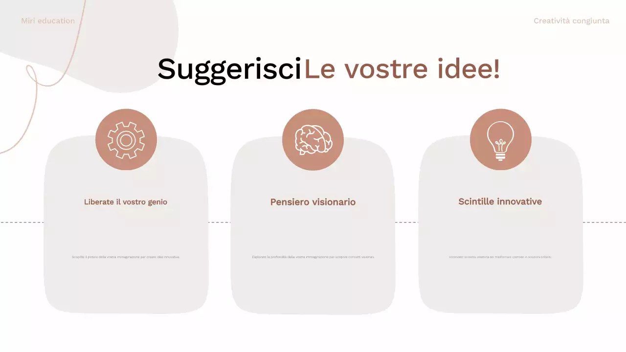 Guida al layout del brainstorming organico marrone e rosa