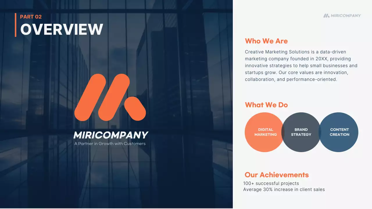 네이비 모던 마케팅 계획 프레젠테이션