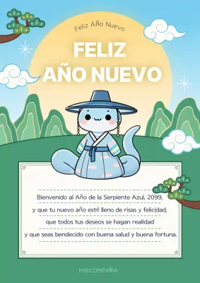 Celebra el tradicional Año Nuevo en azul claro