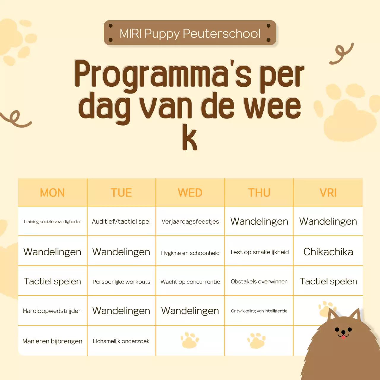 Promoot het gele knuffeldier kleuterschool