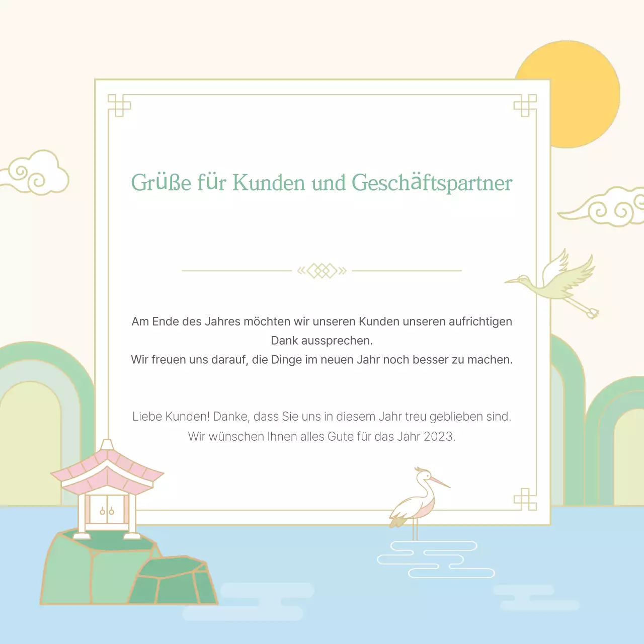 Traditionelle Neujahrsgrüße mit Minze